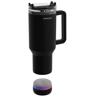 Porodo Lifestyle HydroTunes Bluetooth Speaker Tumbler With High-Quality Sound _ Black